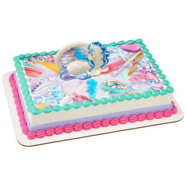 UNICORN EDIBLE IMAGE CAKE TOPPER 7 INCH PERSONALISED PRE-CUT ICING SHEET